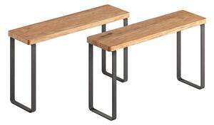 Drewniane dodatkowe półki w czarno-naturalnym kolorze 2 szt. 27x8 cm York – Metaltex