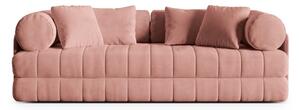 Różowa aksamitna rozkładana sofa 206 cm Kemi – Cosmopolitan Design