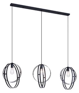 Designerska lampa wisząca czarna prostokątna 3-punktowa - Indu Oswietlenie wewnetrzne