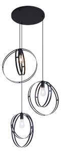 Lampa Wisząca Design Czarna Okrągła 3-Światła - Indu