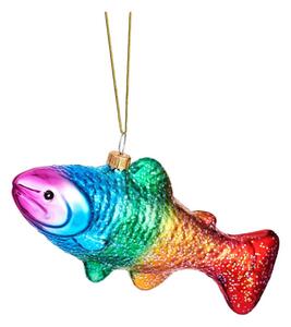 Szklana ozdoba świąteczna wykonana ręcznie 7 cm Rainbow Trout – Sass & Belle