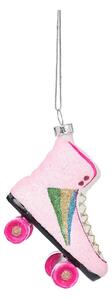 Szklana ozdoba świąteczna wykonana ręcznie 8 cm Retro Rollerskate – Sass & Belle