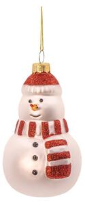 Szklana ozdoba świąteczna wykonana ręcznie ø 7 cm Snowman – Sass & Belle
