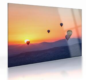 Obraz na szkle - balony na ogrzane powietrze (70x50 cm)