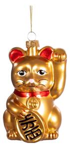Szklana ozdoba świąteczna wykonana ręcznie 11 cm Lucky Cat – Sass & Belle