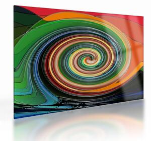 Obraz na szkle - abstrakcyjny obraz - kolorowa spirala (70x50 cm)