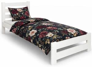 Białe pojedyncze łóżko z drewna sosnowego 90x200 D4-P41