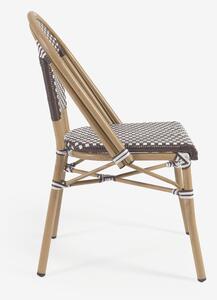 Biało-brązowe krzesło zewnętrzne Kave Home Marilyn