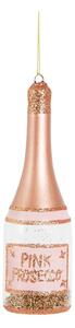 Szklana ozdoba świąteczna wykonana ręcznie ø 5 cm Pink Prosecco – Sass & Belle