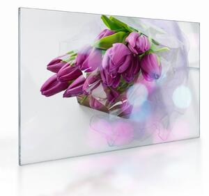 Obraz na szkle - bukiet tulipanów (70x50 cm)