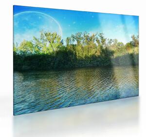 Obraz na szkle - jezioro (70x50 cm)