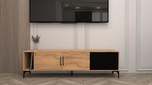 Szafka RTV Arvento dąb craft złoty, czarna 175cm