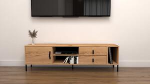 Szafka RTV LINEVO dąb craft złoty 175cm