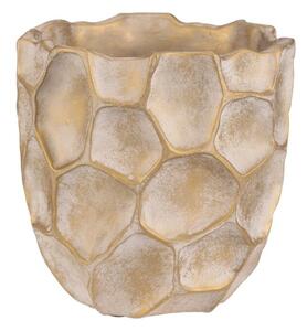 Osłonka betonowa na kwiaty Plaster miodu, rozm. M, szer. 21 cm, beżowo-złoty