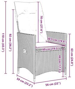 Zestaw Mebli Ogrodowych Komplet Jadalniany Z Poduszkami 5-Częściowy Szary Rattan Na Taras Balkon Ogród