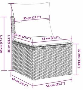 Zestaw Mebli Ogrodowych Komplet Wypoczynkowy Z Poduszkami 10-Częściowy Czarny Rattan Na Taras Balkon Ogród
