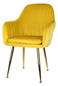 Foho krzesło welurowe - złote nogi