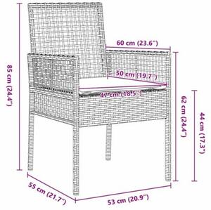 Zestaw Mebli Ogrodowych Komplet Jadalniany 7-Częściowy Brązowy Rattan Na Taras Balkon Ogród