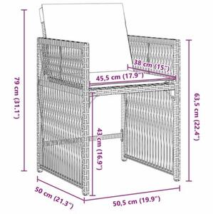 Zestaw Mebli Ogrodowych Komplet Jadalniany 5-Częściowy Brązowy Rattan Na Taras Balkon Ogród
