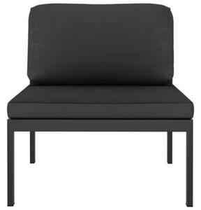 Zestaw Mebli Ogrodowych Komplet Wypoczynkowy Z Poduszkami 6-Częściowy Antracytowy Aluminium Na Taras Balkon Ogród
