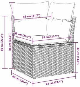 Zestaw Mebli Ogrodowych Komplet Wypoczynkowy 12-Częściowy Czarny Rattan Na Taras Balkon Ogród
