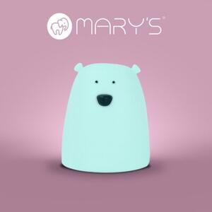Lampka nocna dla dzieci bezprzewodowa na baterie RGBW niebieska miś mały LED 1W Mary's