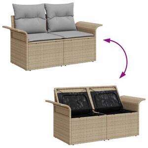 Zestaw Mebli Ogrodowych Komplet Jadalniany 8-Częściowy Beżowy Rattan Na Taras Balkon Ogród