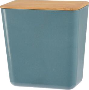Pudełko do przechowywania z bambusową pokrywą Roger, 13 x 13,7 x 8 cm, niebieski