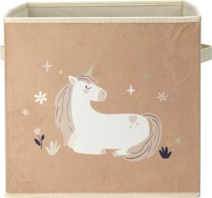 Dziecięce pudełko tekstylne Unicorn dream beżowy,32 x 32 x 30 cm