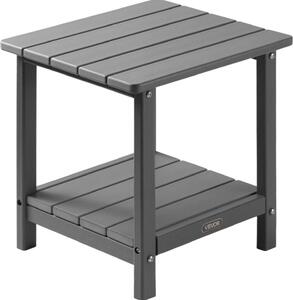 Plastikowy stolik boczny VEVOR, 45x38x44 cm, stolik ogrodowy wykonany z HDPE, stolik balkonowy z 2 pókami, stolik nocny, stolik kawowy, stolik dekoracyjny, odpowiedni na taras, basen, pla, werand, ogród, szary
