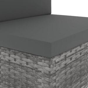 Zestaw Mebli Ogrodowych Komplet Wypoczynkowy Z Poduszkami 8-Częściowy Szary Rattan Na Taras Balkon Ogród
