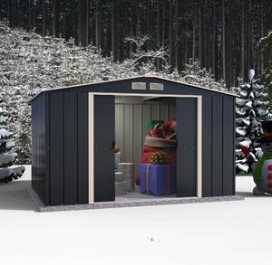 Duramax metalowa szopa ogrodowa 322x234 szopa na narzdzia Ogrodowa szopa na narzdzia z przesuwanymi drzwiami, wys. 196 x szer. 322 x g. 234 cm, metalowa