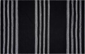 Dywan z czarno-białej bawełny, 60 x 90 cm