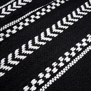 Dywan z czarno-białej bawełny, 60 x 90 cm