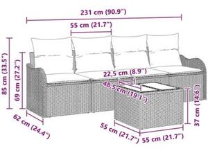Zestaw Mebli Ogrodowych Komplet Wypoczynkowy Z Poduszkami Czarny Rattan Na Taras Balkon Ogród