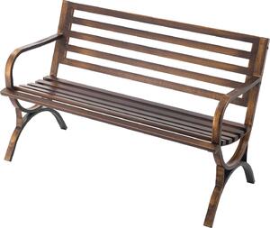 SucceBuy awka ogrodowa meble ogrodowe awki 127 cm 250 kg udwigu, awka tarasowa z listwami i zaokrglonymi podokietnikami, awka balkonowa z solidn metalow ram do parku, podwórka i patio w kolorze antycznego brzu