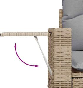 Zestaw Mebli Ogrodowych Komplet Wypoczynkowy Z Poduszkami 8-Częściowy Beżowy Rattan Na Taras Balkon Ogród