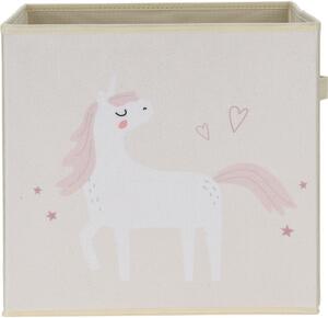 Pudełko tekstylne dla dzieci Unicorn dream biały, 32 x 32 x 30 cm