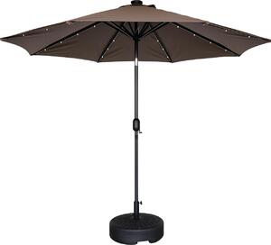 Parasol ogrodowy Houseland Luna z owietleniem LED 270 cm ciemnobrzowy