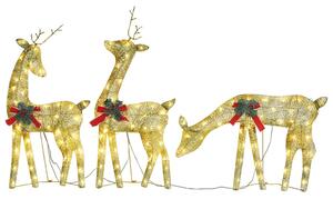 Ozdoba świąteczna: rodzinka reniferów, 270x7x90 cm, złota