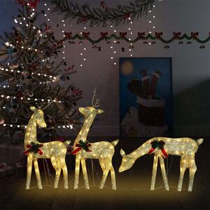 Ozdoba świąteczna: rodzinka reniferów, 270x7x90 cm, złota