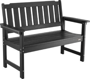 VEVOR awka ogrodowa meble ogrodowe awki 128 cm 363 kg nono dla 2-3 osób, odporna na warunki atmosferyczne plastikowa rama z oparciem i szerokimi podokietnikami, awka tarasowa do ogrodu park podwórko weranda, czarna