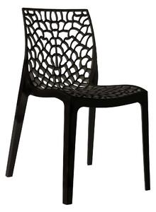 MebleMWM Krzesła ażurowe BAFO 3888 | Czarny | 4 sztuki