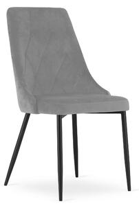MebleMWM Krzesła tapicerowane IMOLA 3876 | Welur | Jasny szary | 4 sztuki