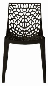 MebleMWM Krzesła ażurowe BAFO 3888 | Czarny | 4 sztuki