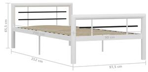 Białe metalowe łóżko jednoosobowe 90x200 cm - Hegrix