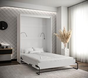 Rozkładane łóżko z oświetleniem LED biały + czarny - Oksor 5X 140x200