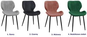 Czarne tapicerowane krzesło z metalowymi nogami - Oferion 3X