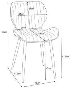 Szare welurowe krzesło - Oferion 3X