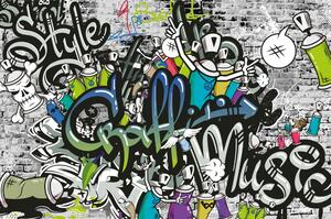 Tapeta stylowa ściana graffiti